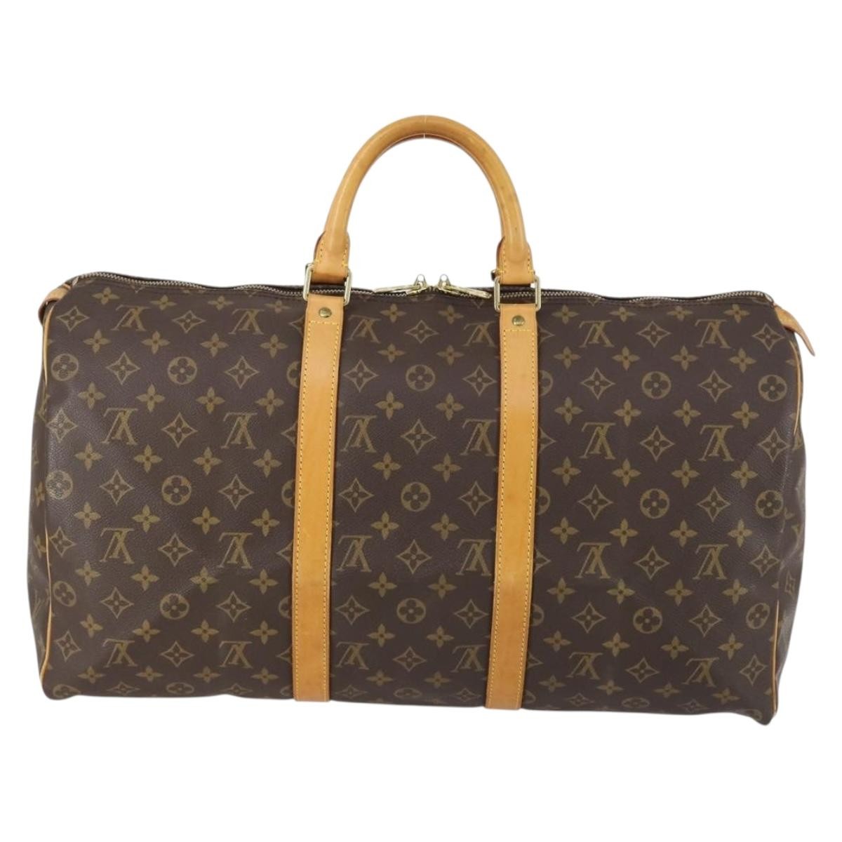 Louis Vuitton Keepall Bag Monogram Canvas Brown Canvas Travel Bag