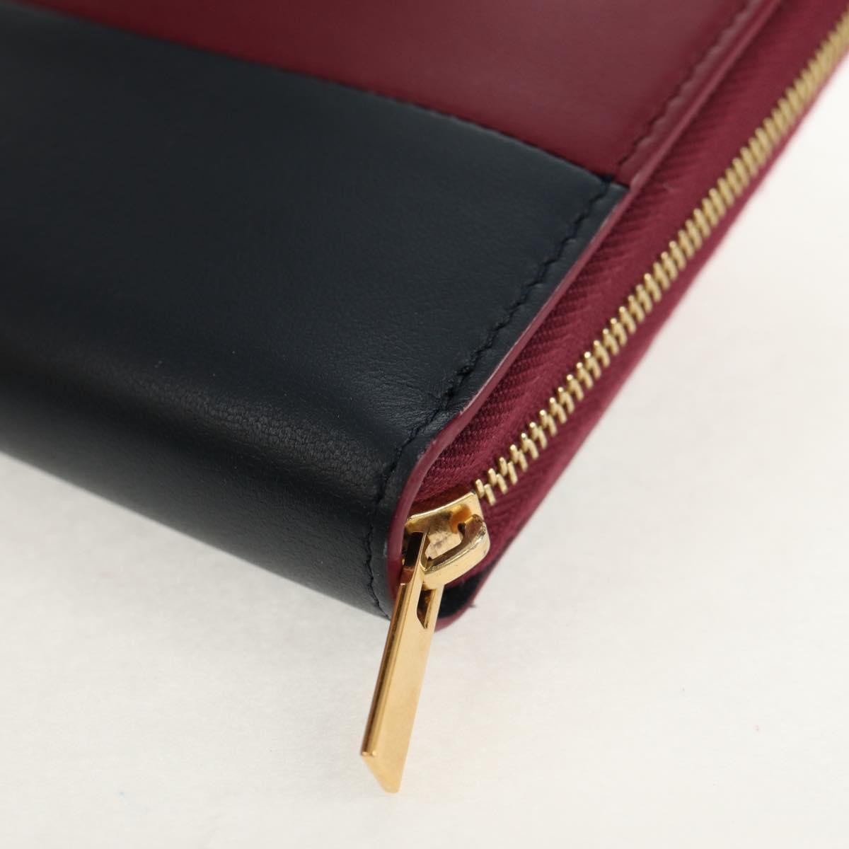 Celine Multifunction Flap Wallet Leather Burgundy Leather Wallets Accessory