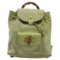 Gucci Gucci Bamboo Backpack Daim Green Suede Backpack Bag (Pre-Owned)