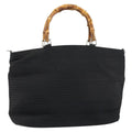 Gucci Vintage Bamboo Handle Bag Nylon Black Nylon Tote Bag Bag (Pre-Owned)
