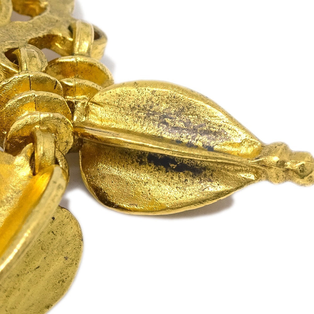 Chanel Vintage Cc Round Drop Clip-On Earrings Metal Gold Gold_Plated Earrings Jewelry