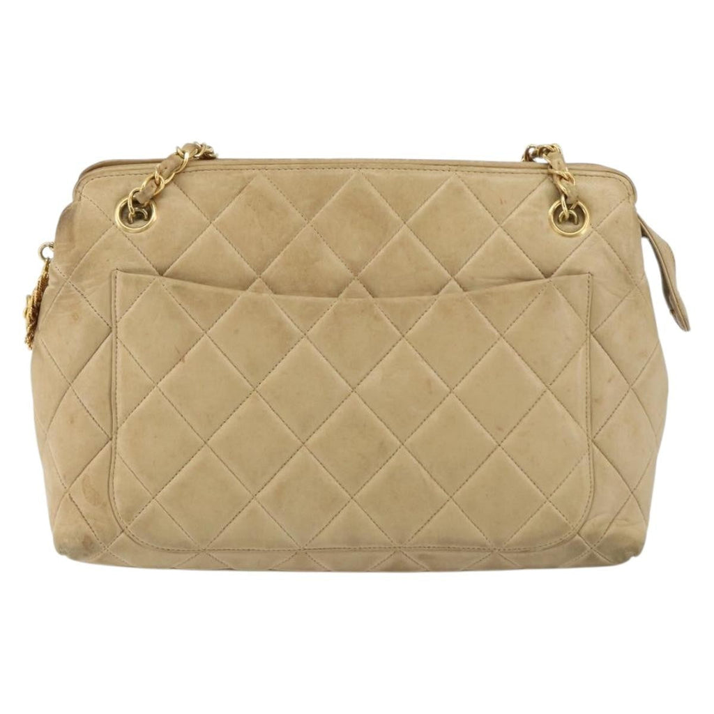 Chanel Vintage Camera Bag Quilted Leather Beige Leather Shoulder Bag Bag