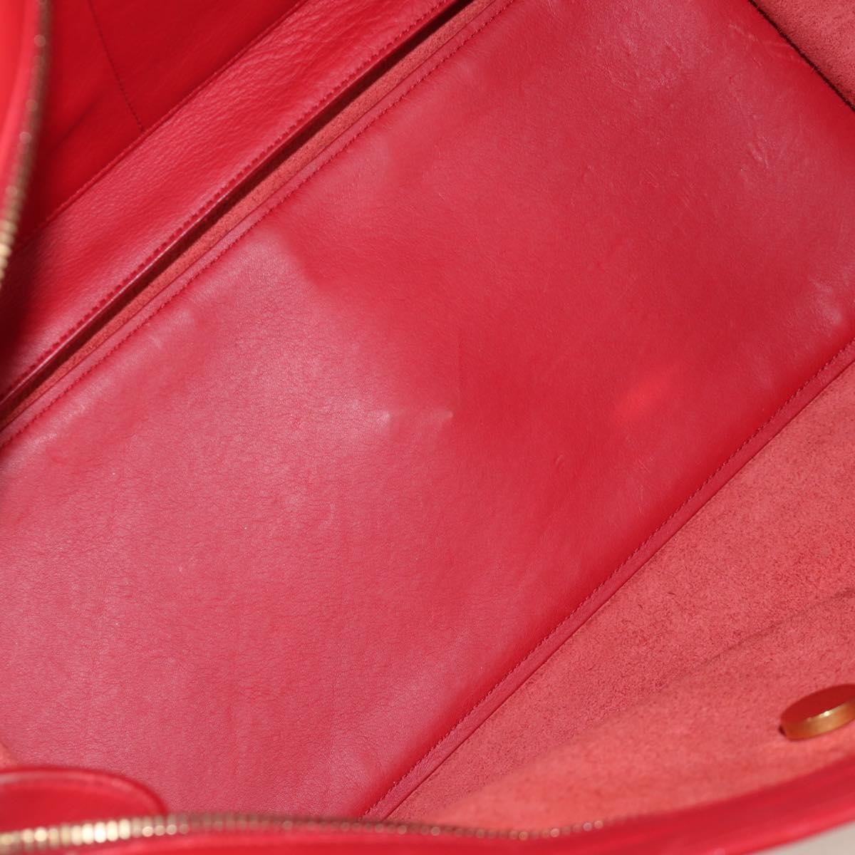 Saint Laurent Classic Y Cabas Leather Red Leather Handbag (Pre-Owned)