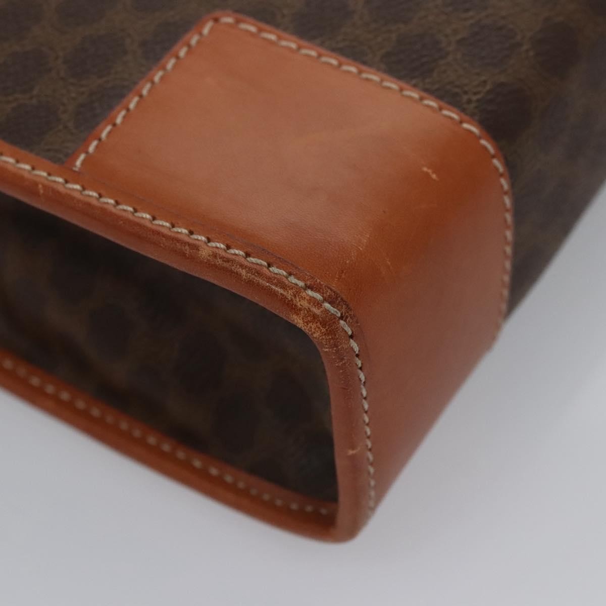 Celine Macadam Briefcase Canvas And Leather Brown Canvas Briefcase Bag