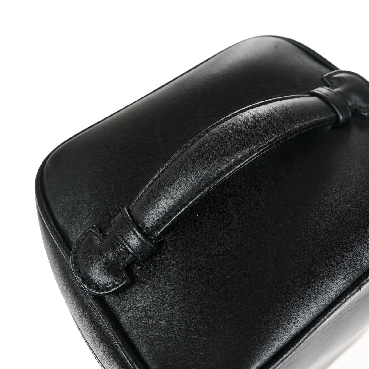 Chanel Vanity Pouch Leather Black Leather Bag