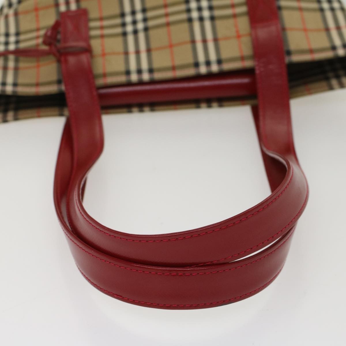 Burberry Nova Check Tote Nylon And Leather Beige Nylon Tote Bag