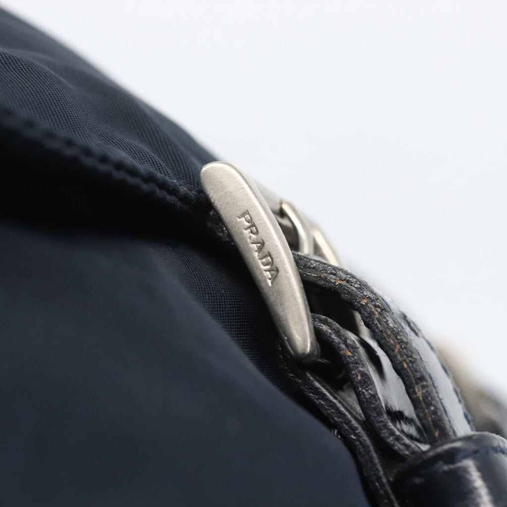 Prada Zip Buckle Messenger Bag Tessuto Navy Nylon Shoulder Bag Bag