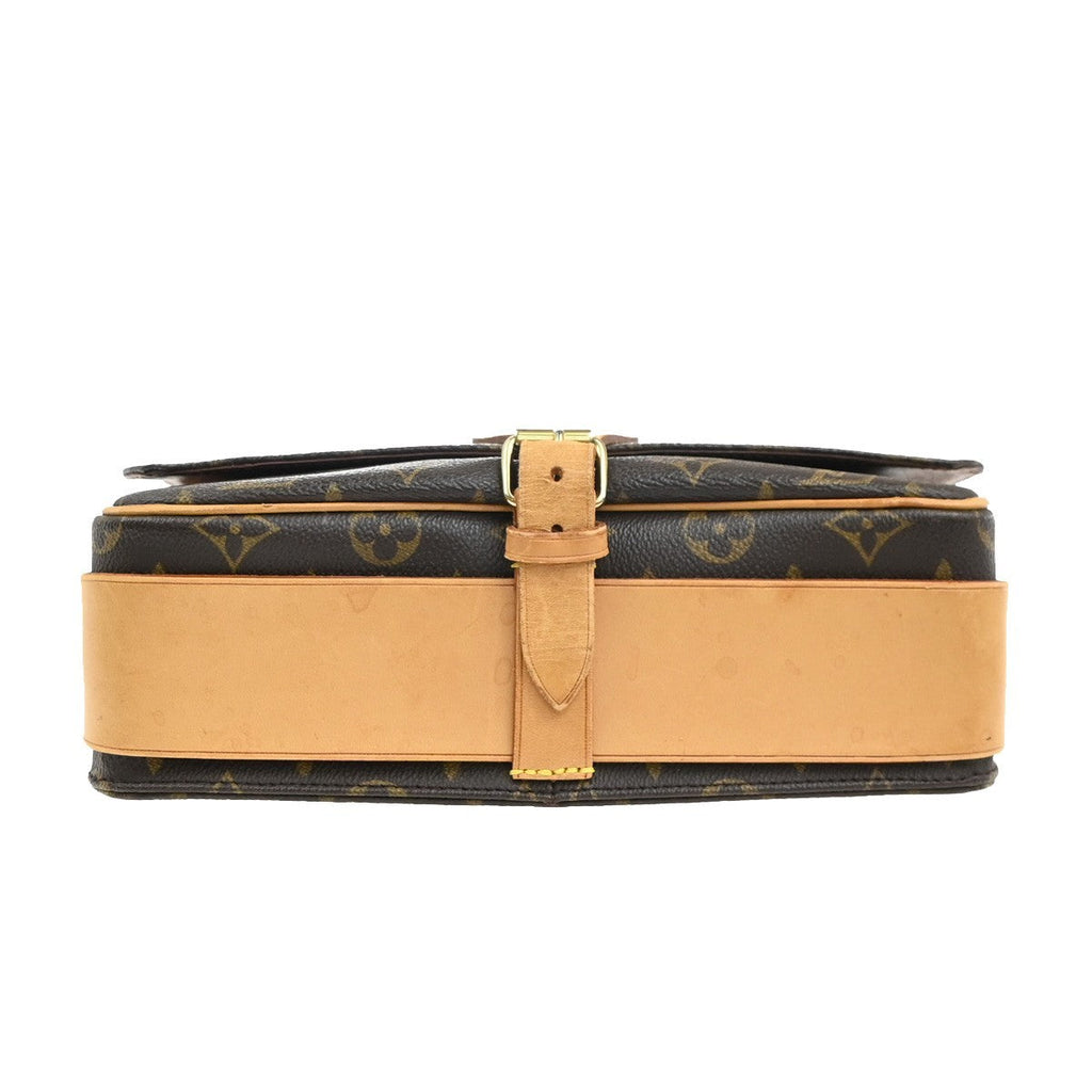 Louis Vuitton Cartouchiere Handbag Monogram Canvas Brown Canvas Shoulder Bag