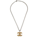 Chanel Vintage Cc Pendant Necklace Metal Silver Silver_Plated Necklace Jewelry