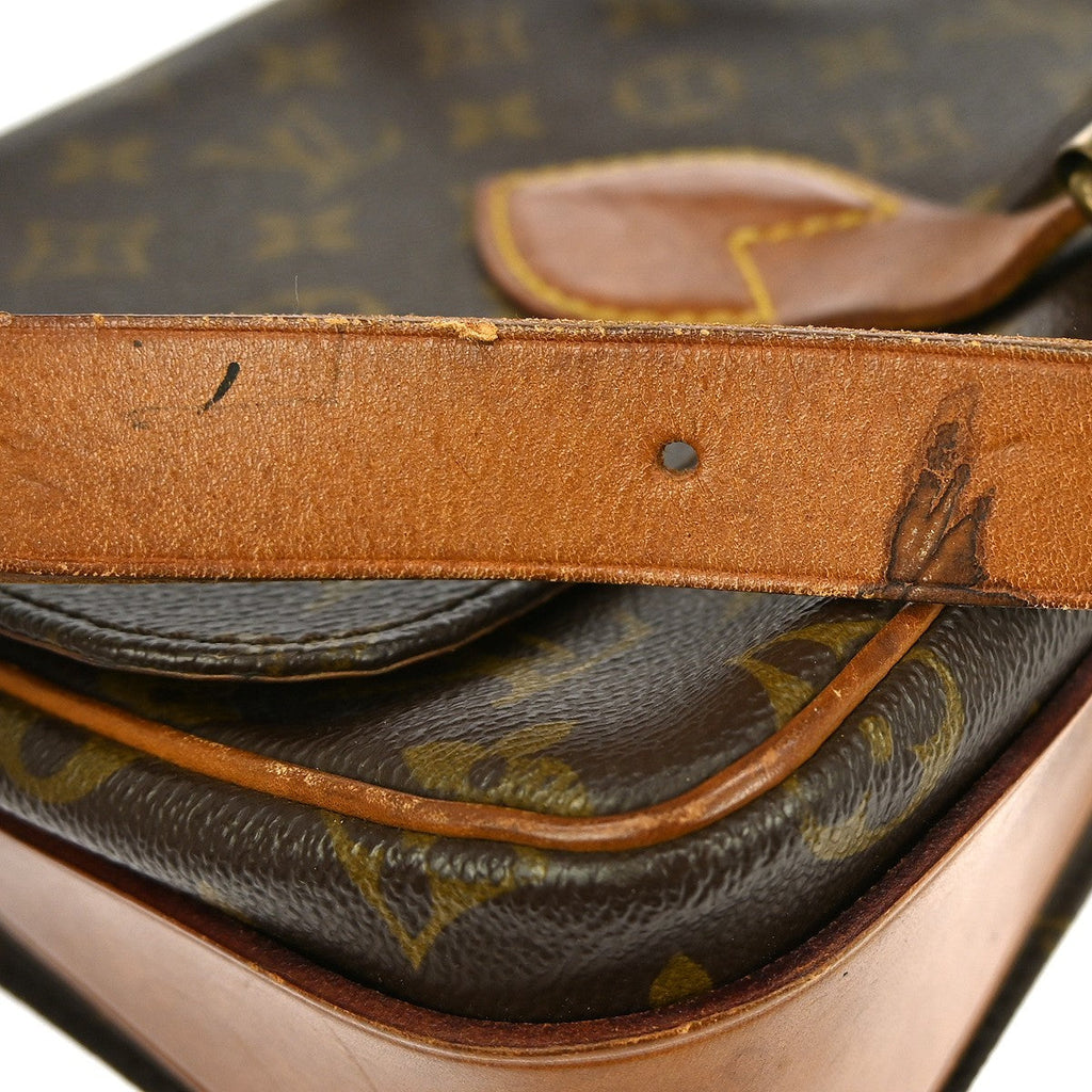 Louis Vuitton Cartouchiere Handbag Monogram Canvas Brown Canvas Shoulder Bag