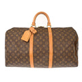 Louis Vuitton Keepall Bag Monogram Canvas Brown Canvas Travel Bag