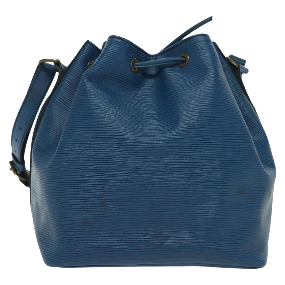 Louis Vuitton Petit Noe Handbag Epi Leather Blue Leather Bag