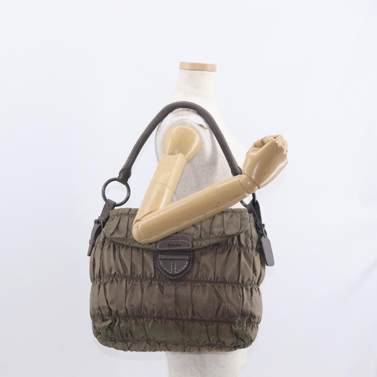 Prada Gaufre Convertible Hobo Tessuto Gray Nylon Shoulder Bag Bag
