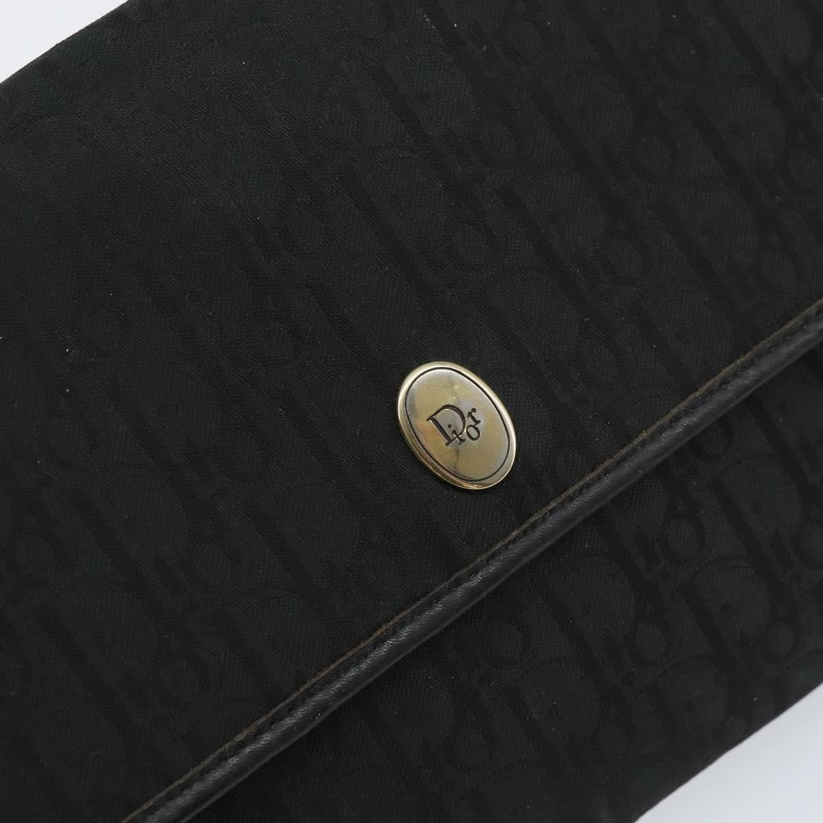 Christian Dior Vintage Chain Flap Shoulder Bag Diorissimo Canvas Black Canvas Shoulder Bag Bag (Pre-Owned)