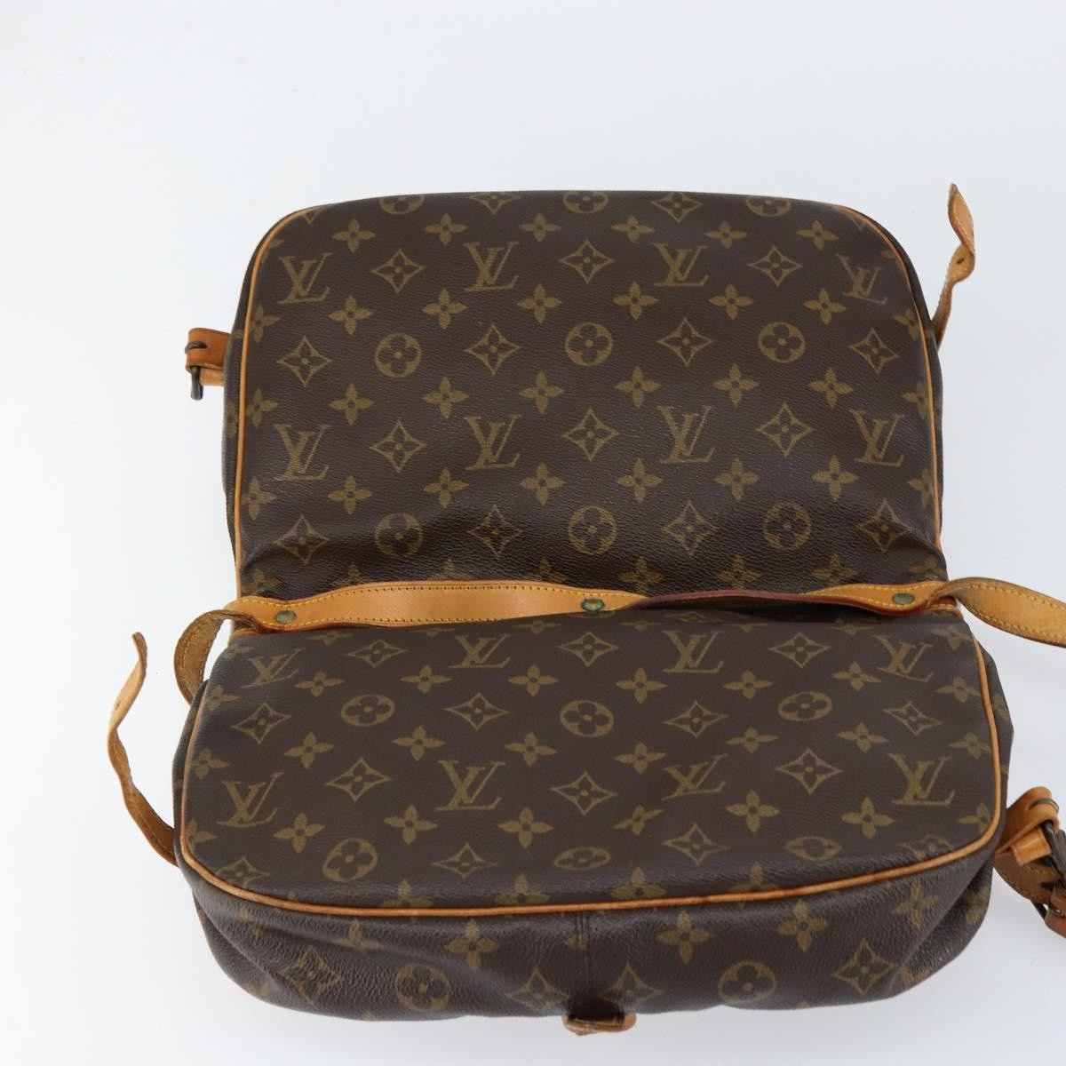 Louis Vuitton Saumur Handbag Monogram Canvas Brown Canvas Shoulder Bag