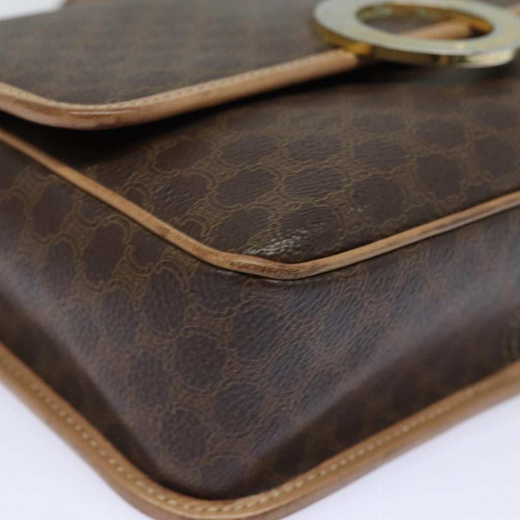 Celine Circle Logo Shoulder Bag Canvas Brown Canvas Shoulder Bag Bag