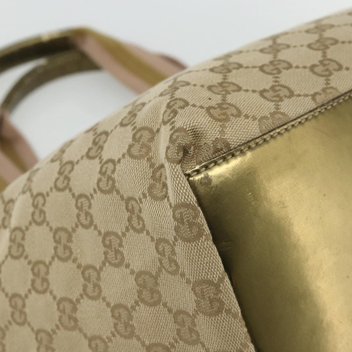 Gucci Web Zip Tote Gg Canvas Beige Canvas Tote Bag Bag (Pre-Owned)