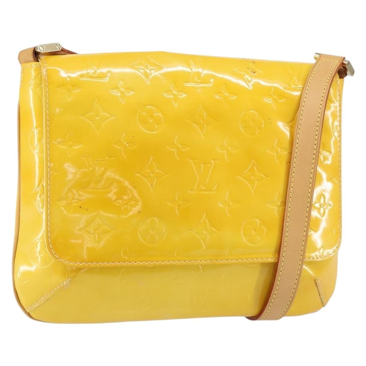 Louis Vuitton Thompson Street Handbag Monogram Vernis Yellow Patent_Leather Shoulder Bag