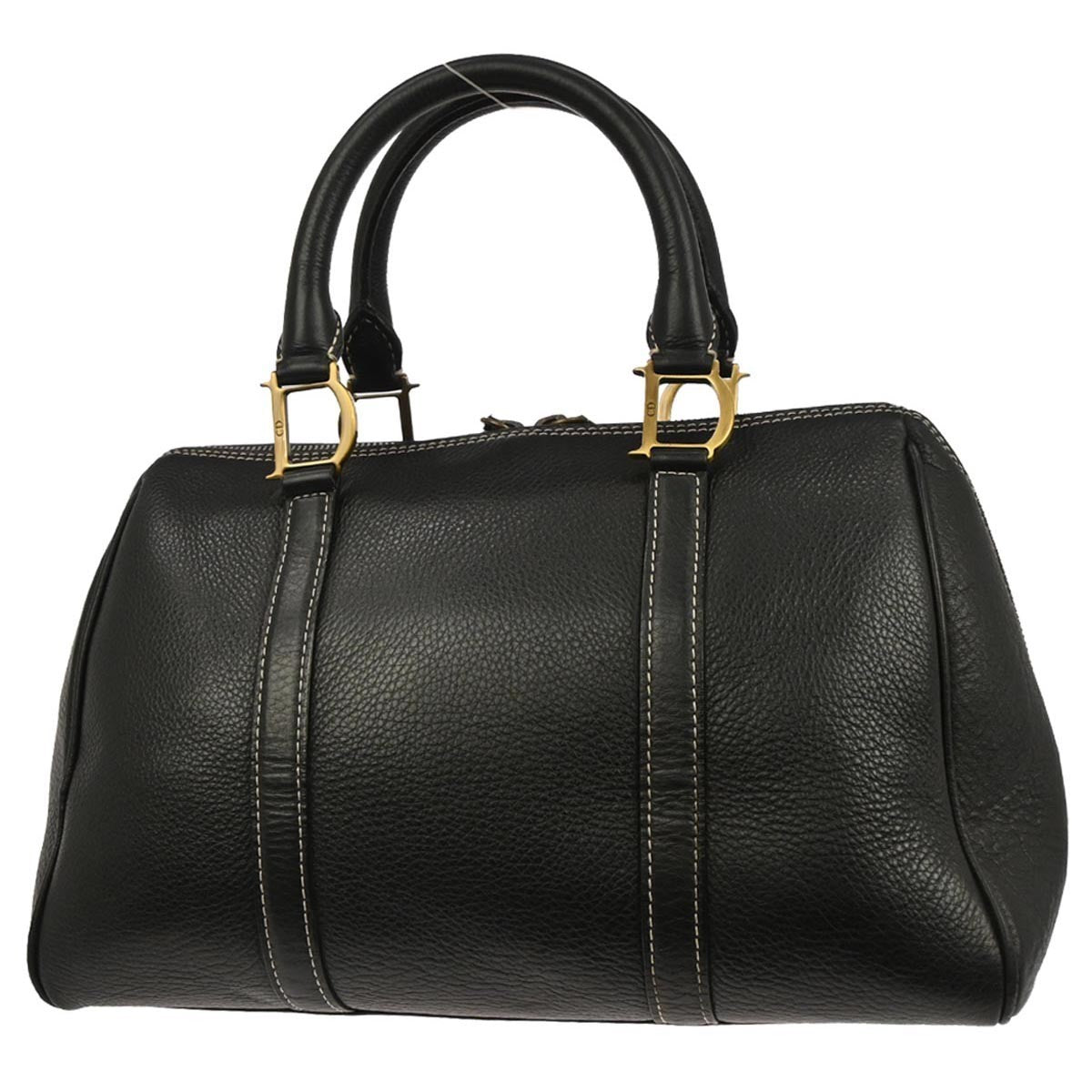 Christian Dior Vintage Handbag Leather Black Leather Handbag (Pre-Owned)