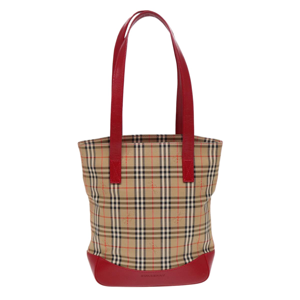Burberry Nova Check Tote Canvas And Leather Beige Canvas Tote Bag