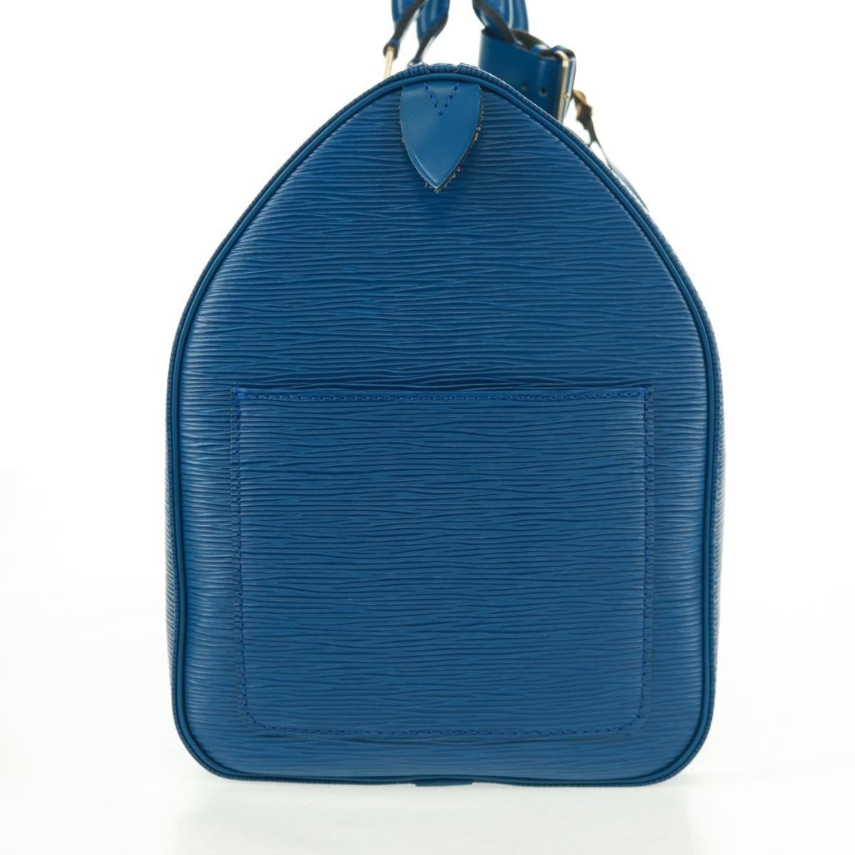 Louis Vuitton Keepall Bag Epi Leather Blue Leather Travel Bag
