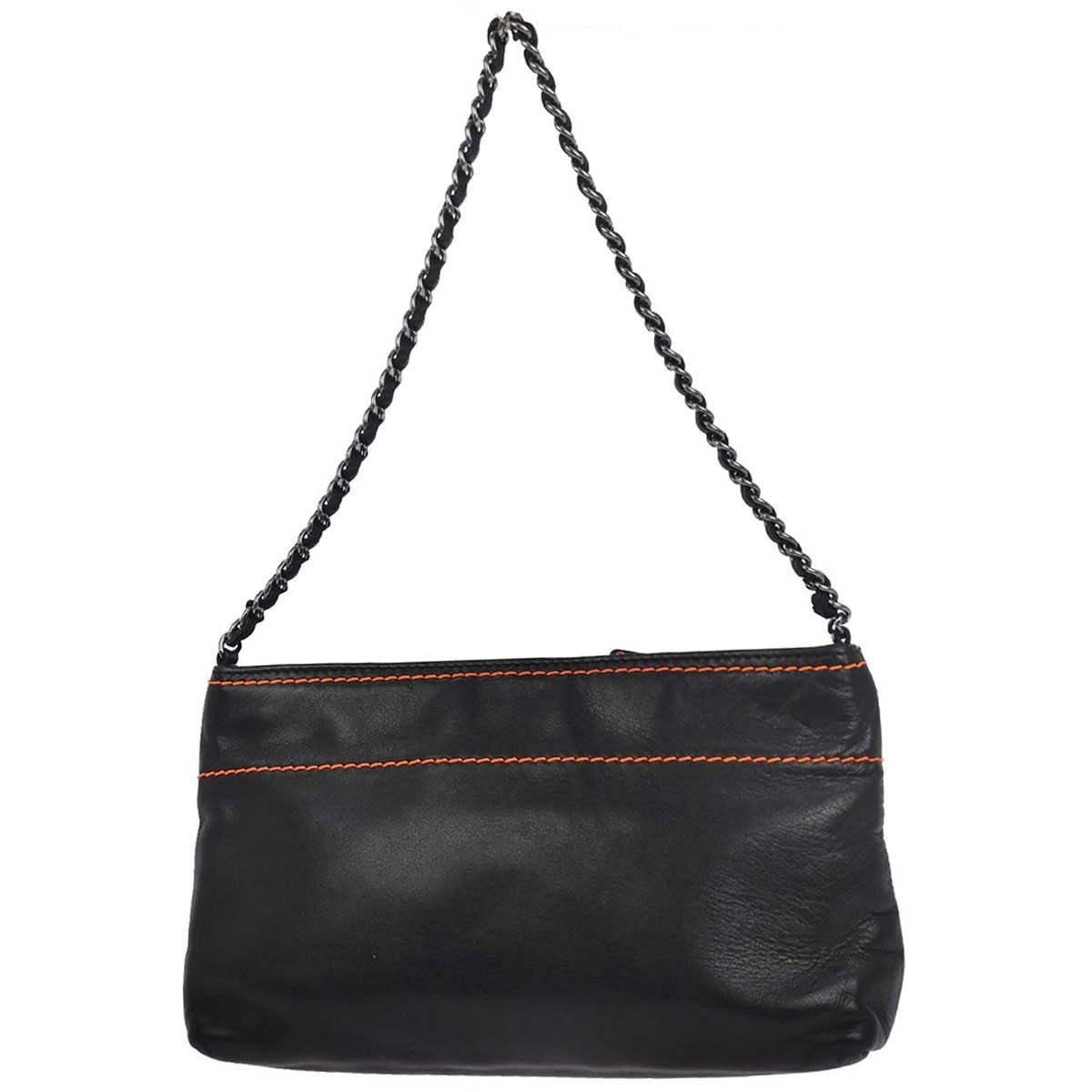 Chanel Lax Pochette Leather Black Leather Clutche & Pouche Bag