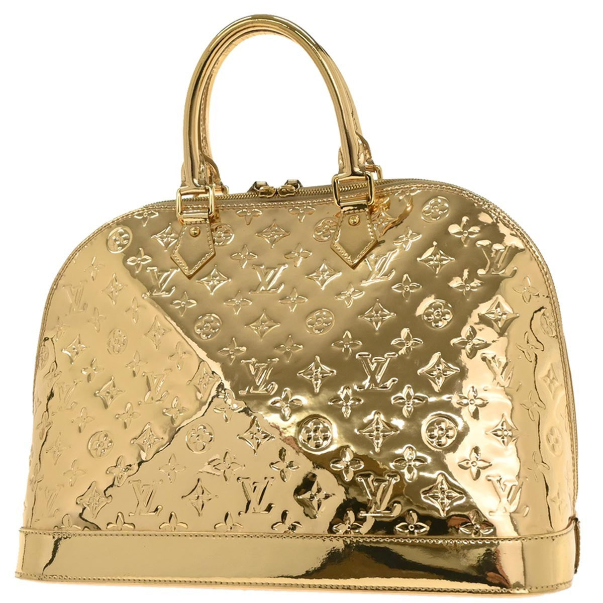 Louis Vuitton Alma Handbag Monogram Miroir Pvc Gold Canvas Handbag