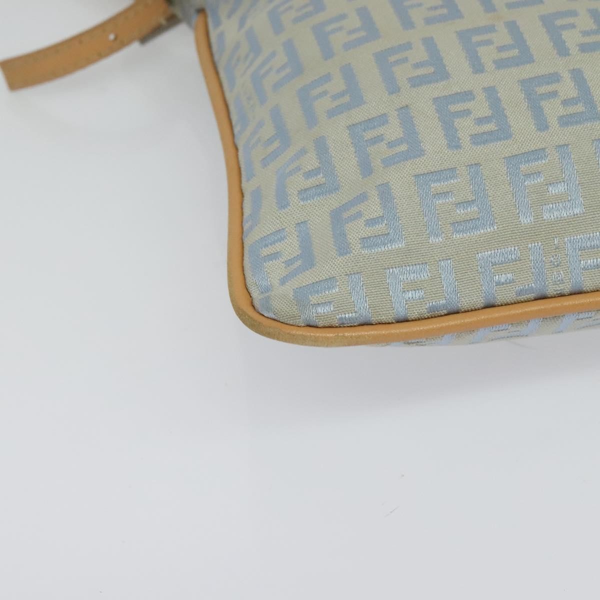 Fendi Vintage Flat Crossbody Bag Zucchino Canvas Blue Canvas Shoulder Bag Bag