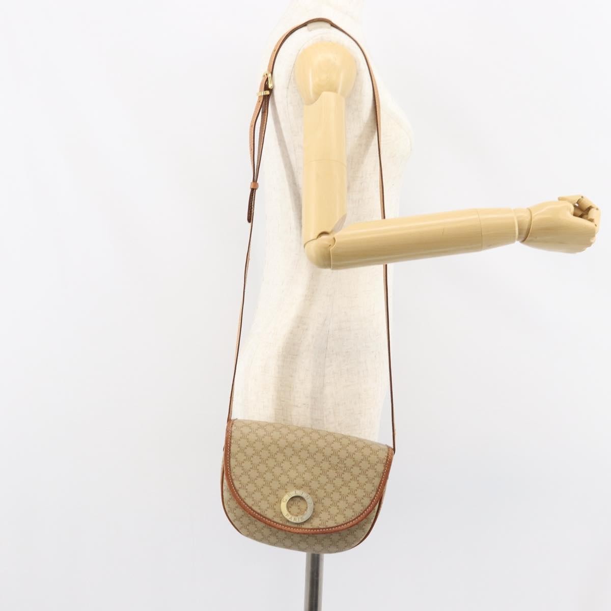 Celine Macadam Shoulder Bag Pvc Leather Beige Pvc Shoulder Bag Bag