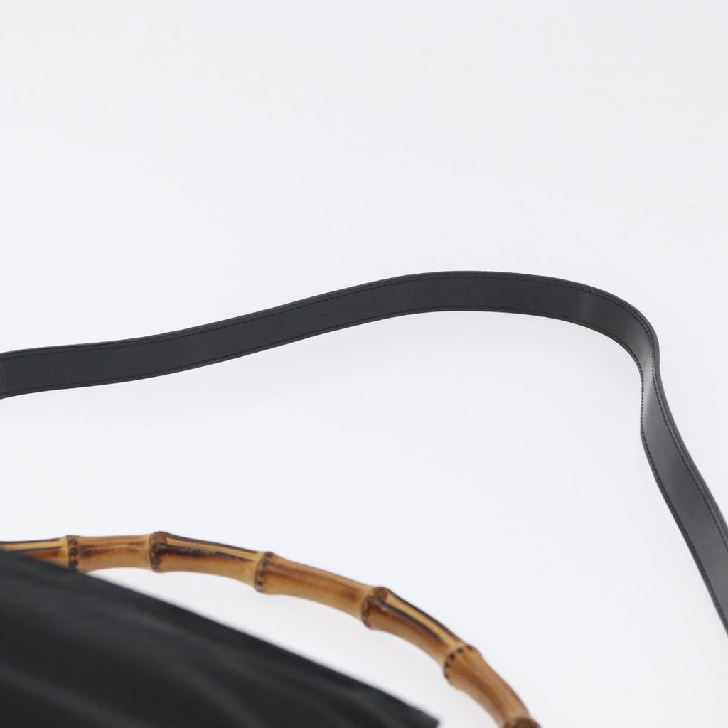 Gucci Vintage Bamboo Shoulder Bag Nylon Black Nylon Shoulder Bag Bag (Pre-Owned)