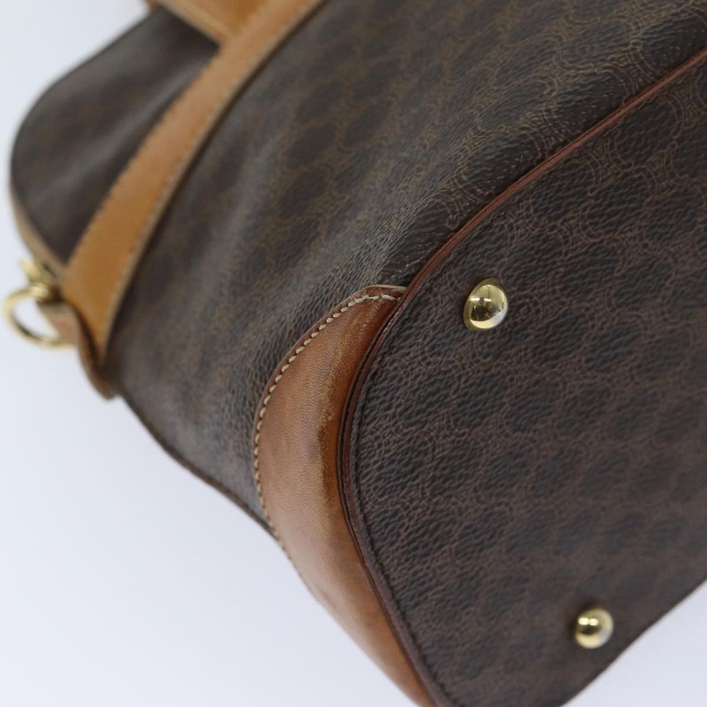 Celine Vintage Macadam Handbag Canvas And Leather Brown Canvas Handbag