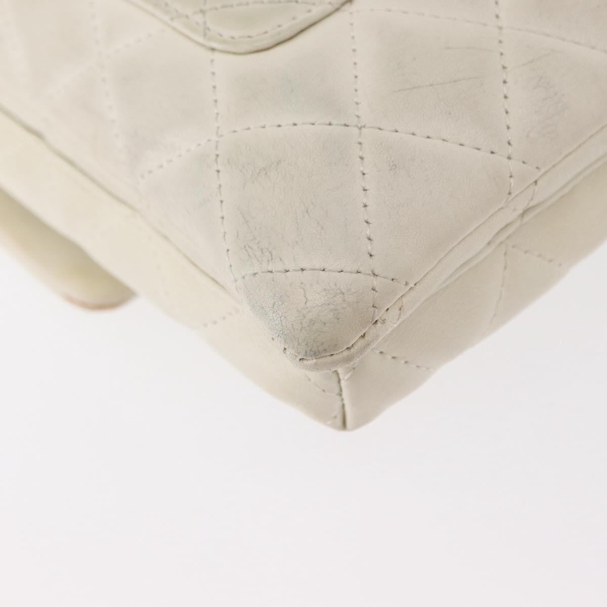Chanel Cambon Flap Crossbody Bag Quilted Lambskin White Leather Shoulder Bag Bag