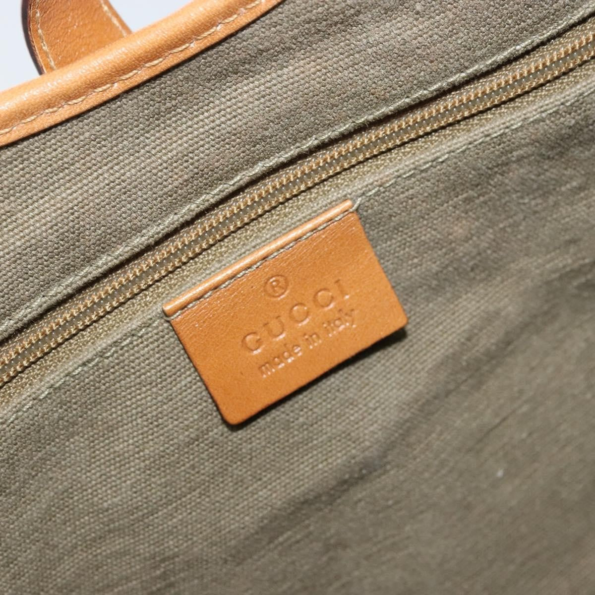 Gucci Vintage Jackie Handbag Canvas Beige Canvas Handbag (Pre-Owned)