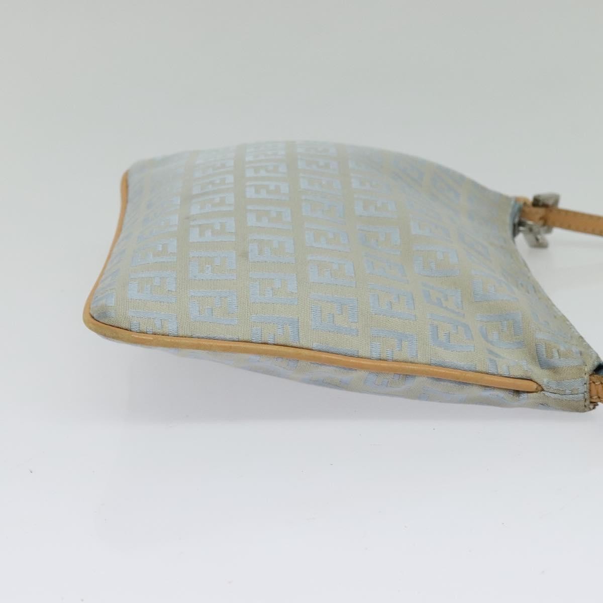 Fendi Vintage Flat Crossbody Bag Zucchino Canvas Blue Canvas Shoulder Bag Bag