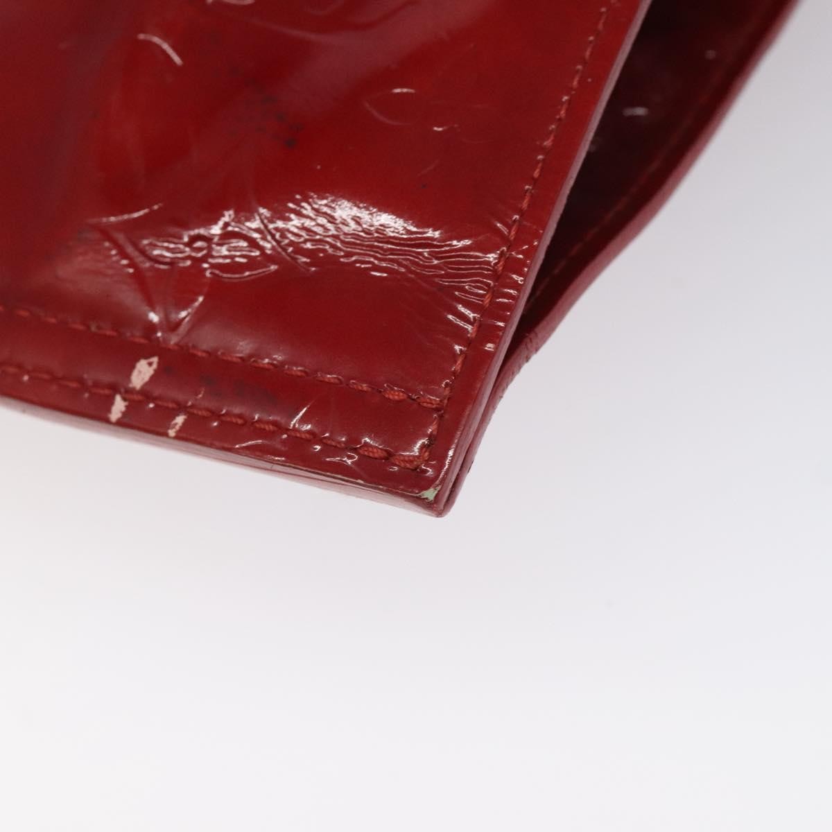 Louis Vuitton Stanton Handbag Monogram Vernis Red Patent_Leather Tote Bag