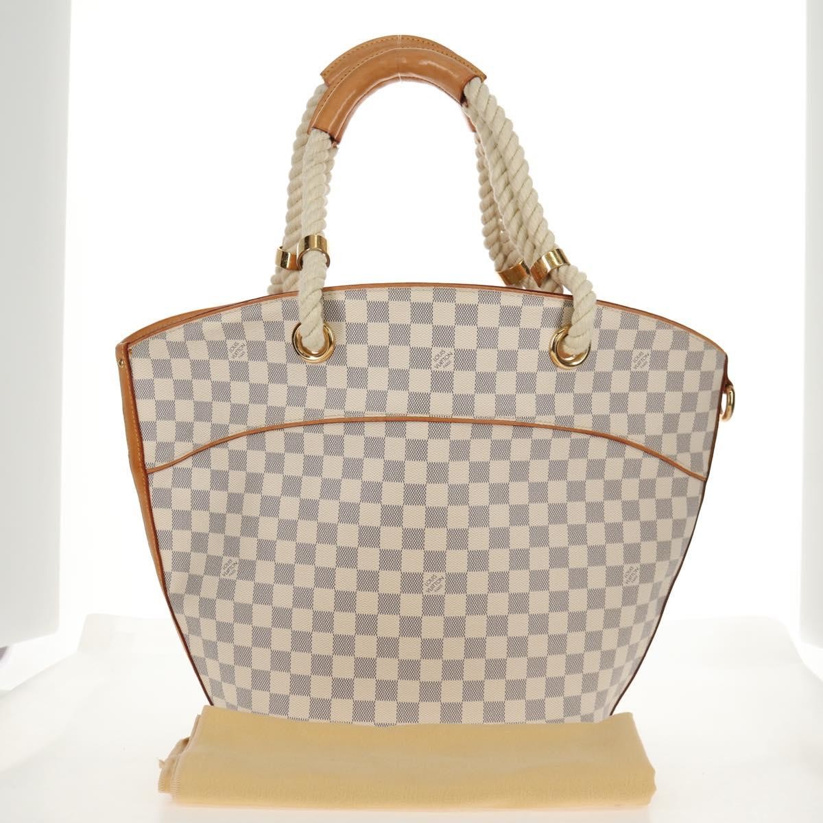 Louis Vuitton Pampelonne Handbag Damier White Canvas Tote Bag