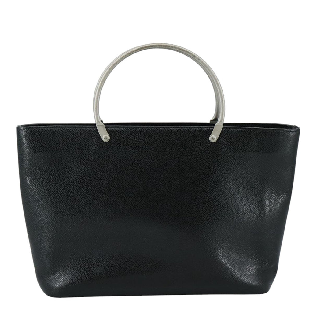 Chanel Vintage Tote Leather Black Leather Tote Bag Bag