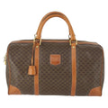 Celine Vintage Duffle Bag Canvas And Leather Brown Canvas Travel Bag Bag