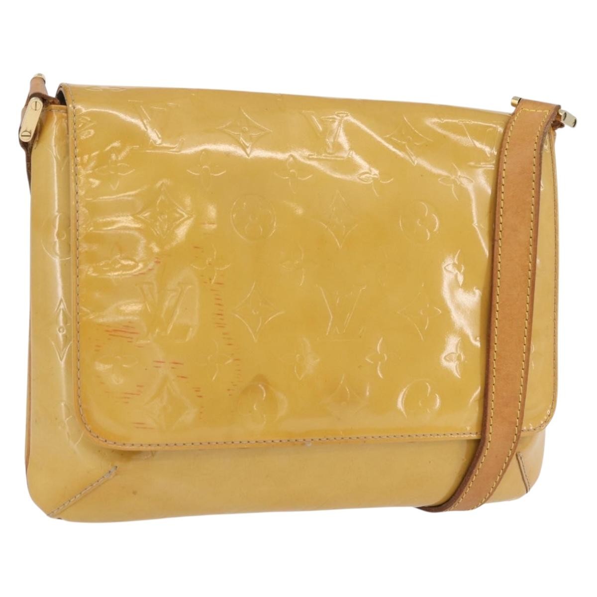 Louis Vuitton Thompson Street Handbag Monogram Vernis Beige Patent_Leather Shoulder Bag