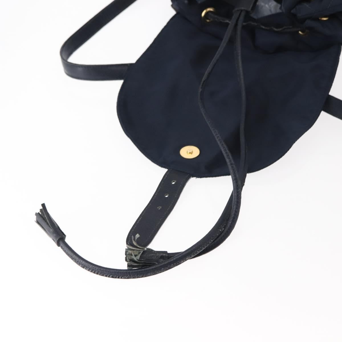 Prada Buckle Backpack Quilted Tessuto Navy Nylon Backpack Bag