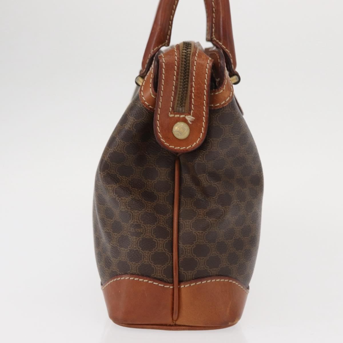 Celine Vintage Macadam Handbag Canvas And Leather Brown Canvas Handbag