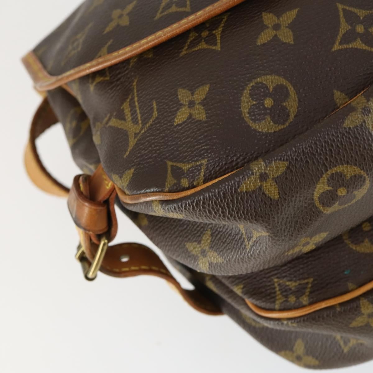 Louis Vuitton Saumur Handbag Monogram Canvas Brown Canvas Shoulder Bag