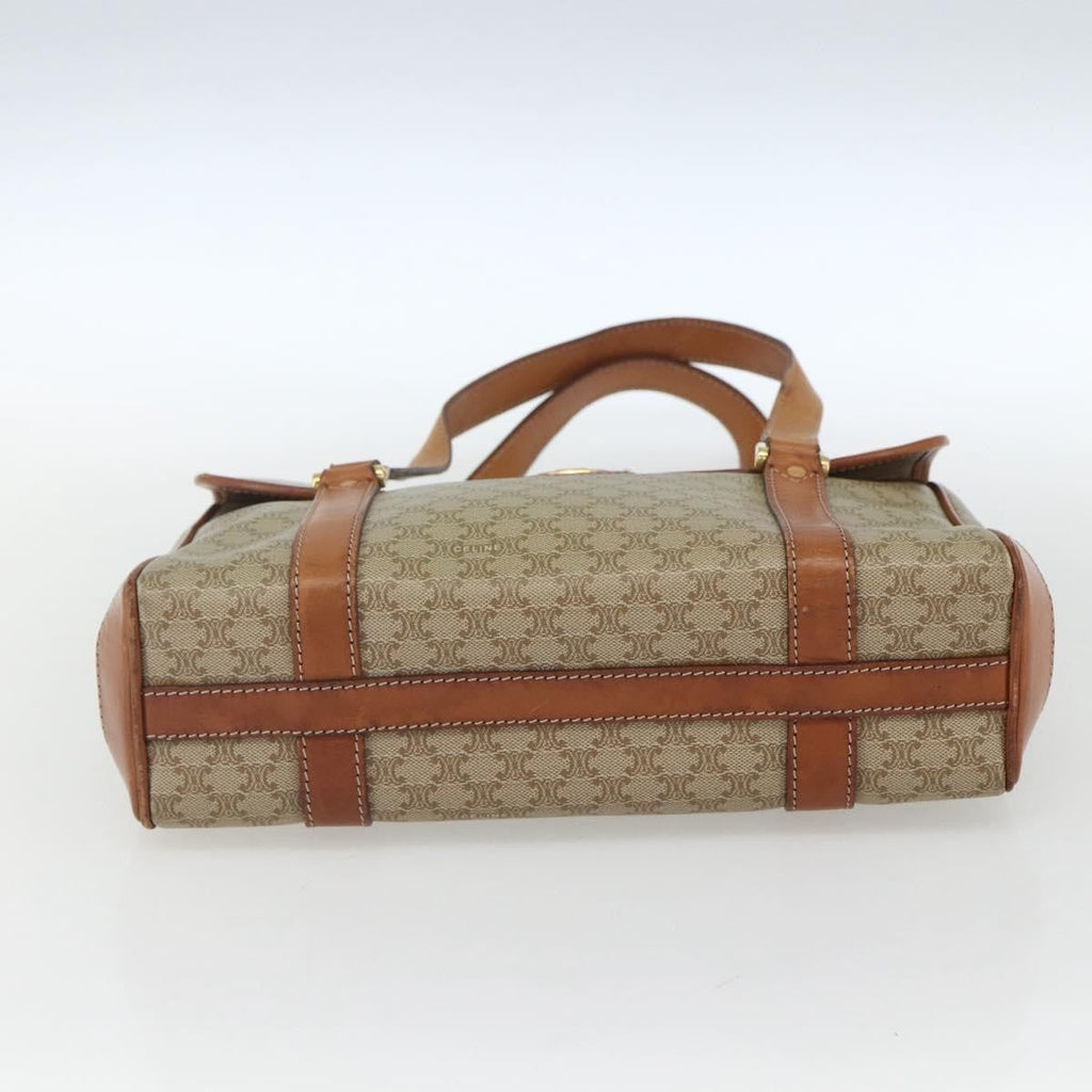 Celine Vintage Macadam Handbag Canvas And Leather Beige Canvas Handbag