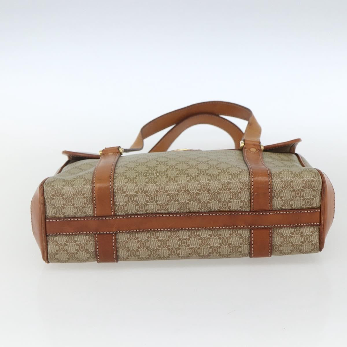 Celine Vintage Macadam Handbag Canvas And Leather Beige Canvas Handbag