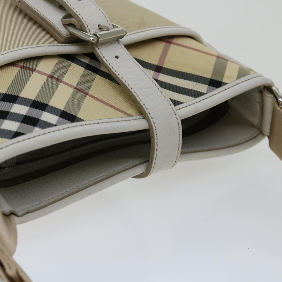Burberry Nova Check Shoulder Bag Canvas Beige Canvas Shoulder Bag