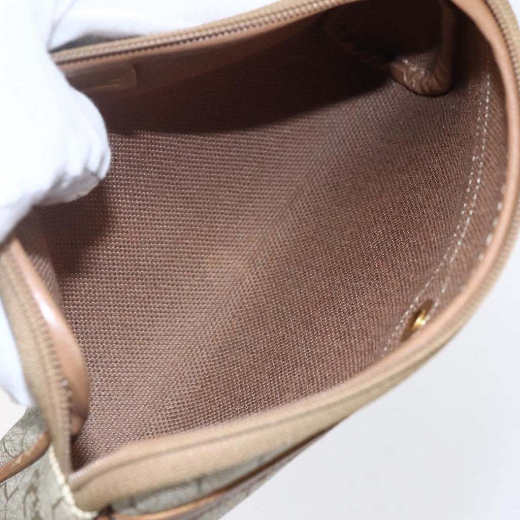 Christian Dior Vintage Honeycomb Zip Pouch Canvas And Leather Beige Canvas Clutche & Pouche Bag (Pre-Owned)