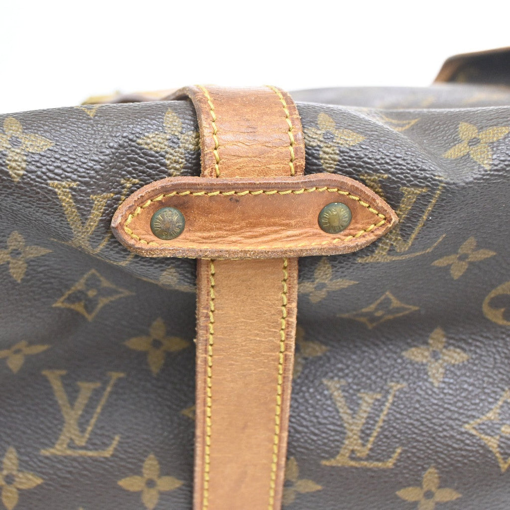 Louis Vuitton Saumur Handbag Monogram Canvas Brown Canvas Shoulder Bag