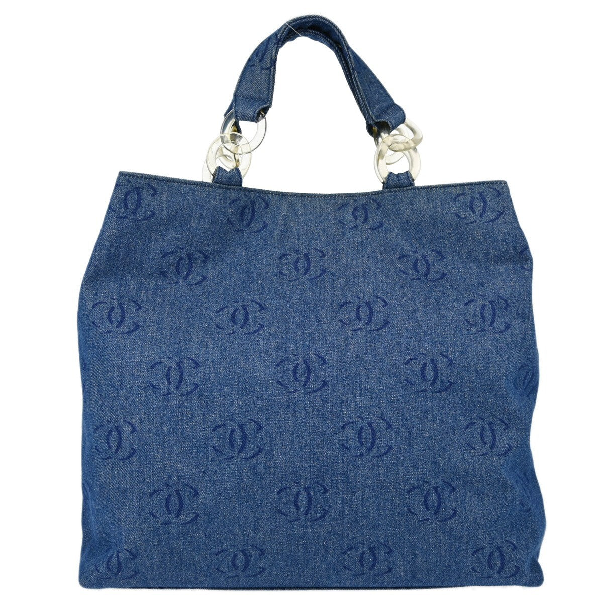 Chanel Vintage Cc Tote Denim Blue Denim_Jeans Tote Bag Bag