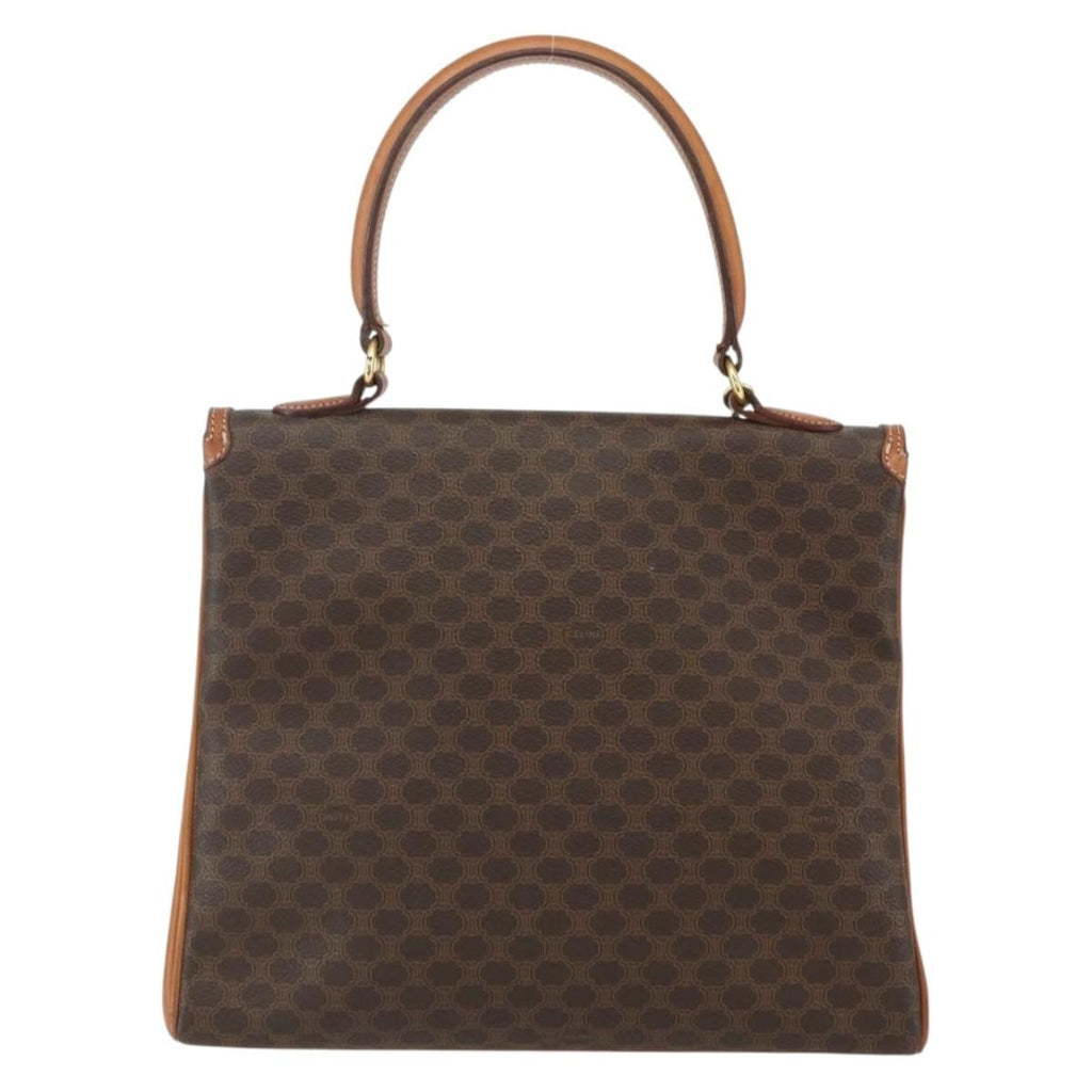 Celine Vintage Macadam Handbag Canvas And Leather Brown Canvas Handbag