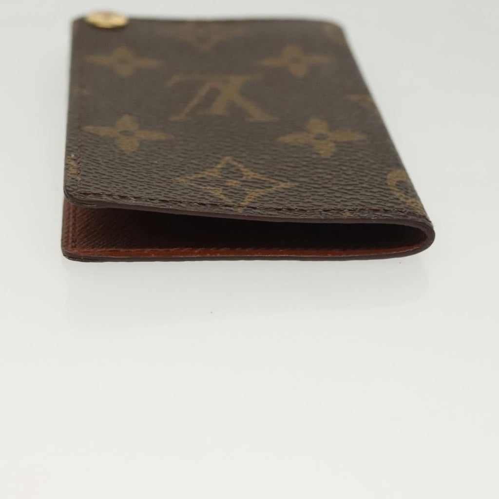Louis Vuitton Porte Cartes Pression Card Case Monogram Canvas Brown Canvas Card Holders Accessory